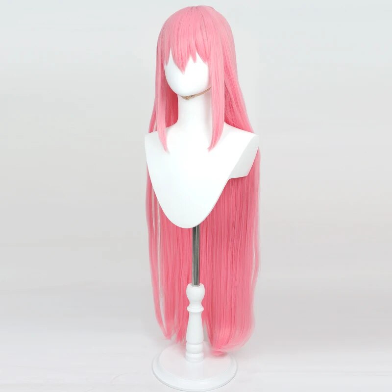 New Megurine Luka Cosplay Wig 100cm Long Pink Straight Heat Resistant Synthetic Hair Halloween