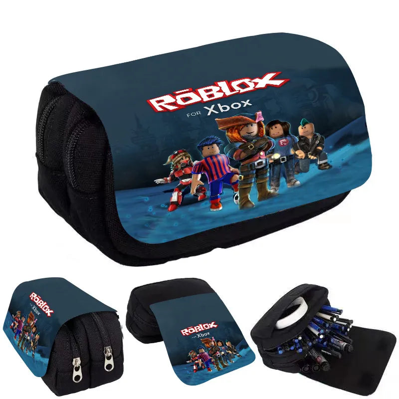 ROBLOX Pencil Case Stationery Box Game Peripheral Pencil Case Stationery Pen Storage Bag Pen Pencil Multi-layer Large Capacity