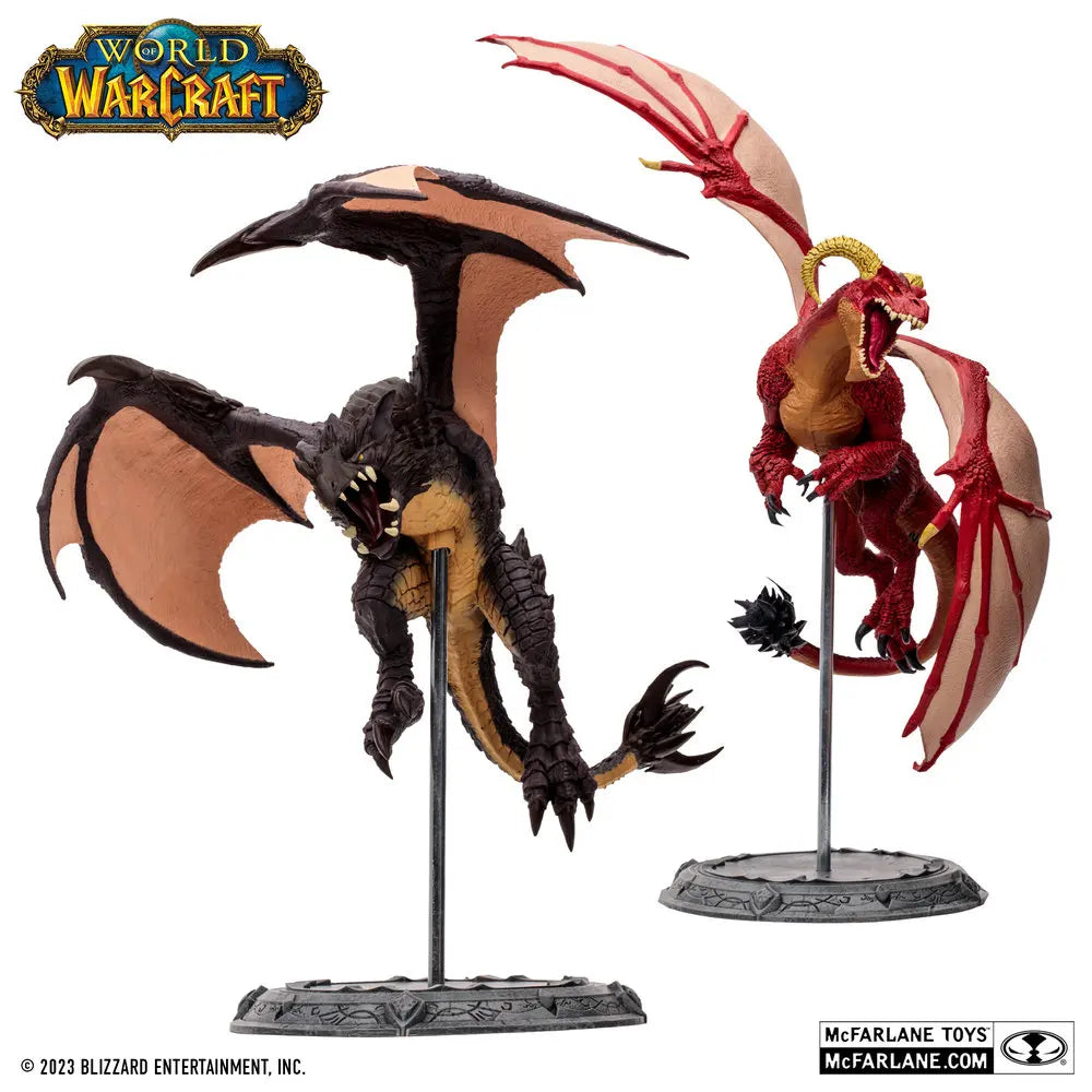 McFarlane Toys Blizza World of Warcraft Figures Red Highland Drake and Black Proto-Drake Dragon 1:12 Scale Action Figure Statue