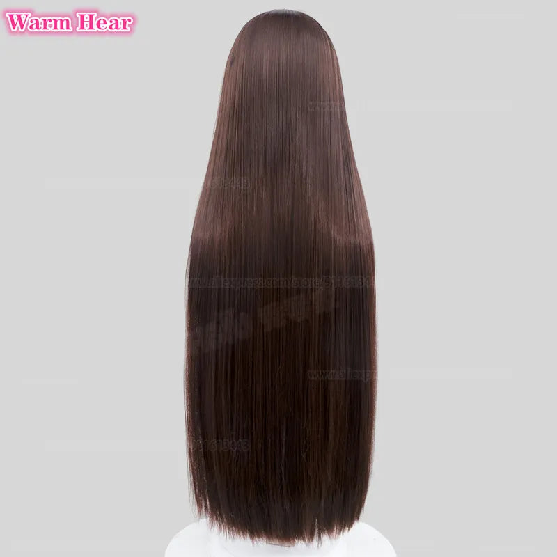 Jujutsu Kaisen Cosplay Wig Ieiri Shoko Brown Long Straight Wig Cosplay Anime Heat Resistant Hair Halloween Party Wigs + Wig Cap