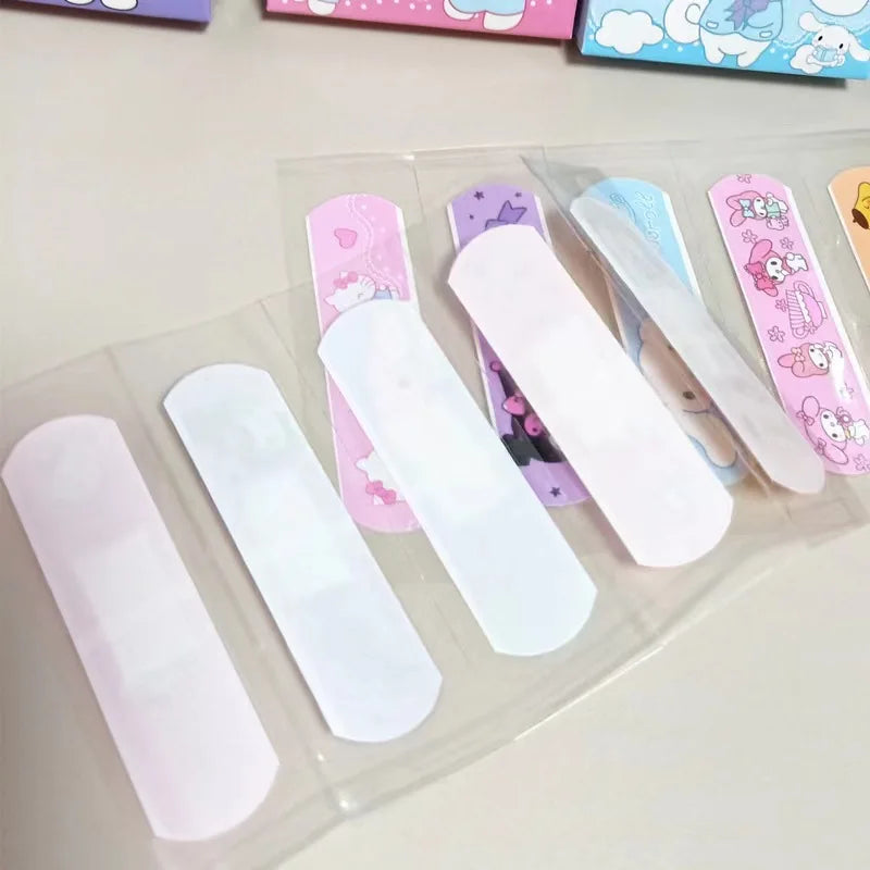 Sanrio Kawaii Hello Kitty Bandaid Cinnamoroll Anime Cartoon Printed Portable Wear Resistant Breathable Wound Protection Bandaid