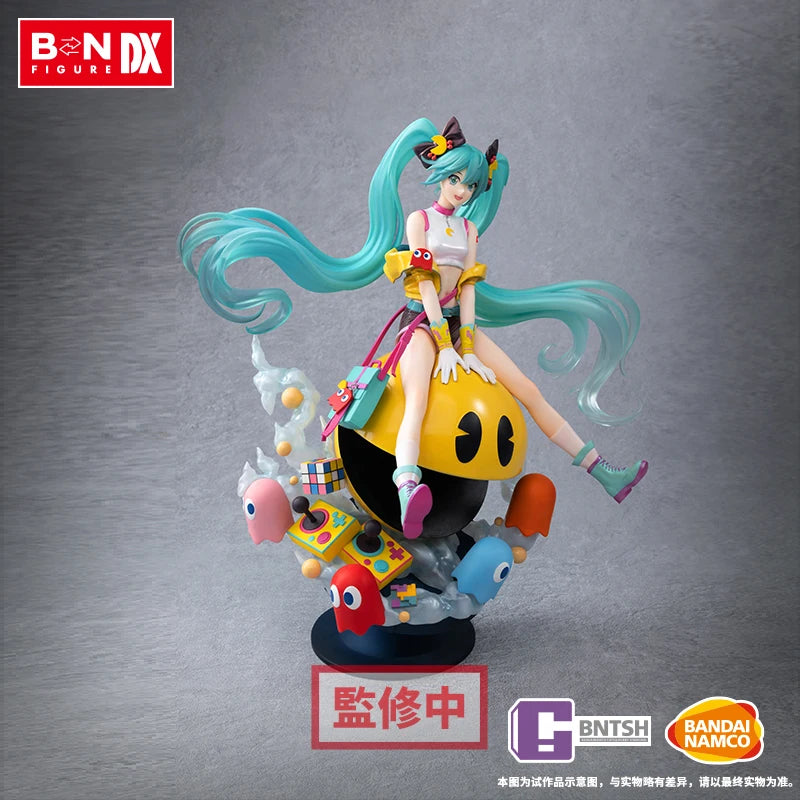 In Stock BANDAI BN FIGURE DX Vocaloid Hatsune Miku Pac-Man PVC Anime Action Figures Collection Model Ornaments Toy For Boys Gift