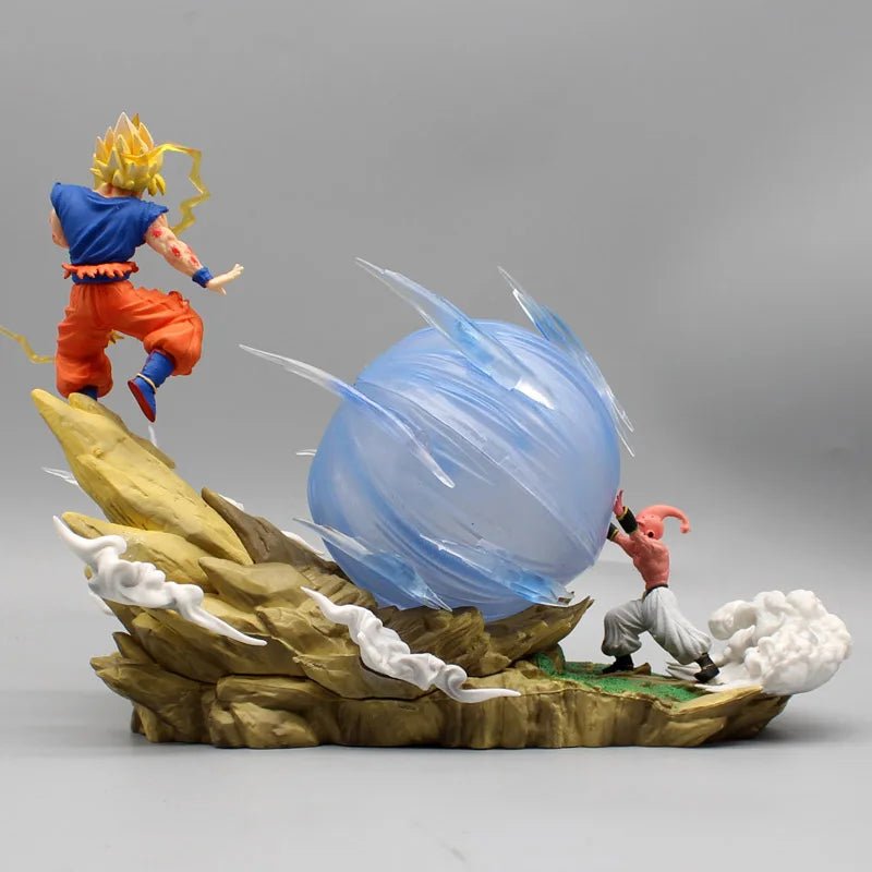 Dragon Ball Z 22cm Anime Figure Son Goku Vs Buu Battle Goku Figures Gk Figurine Model Pvc Statue Collectible Decoration Doll Toy