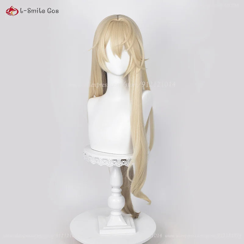 Honkai: Star Rail Luocha Cosplay Wig 90cm Long Linen Gradient Anime Cosplay Hair Heat Resistant Synthetic Scalp Wigs + Wig Cap