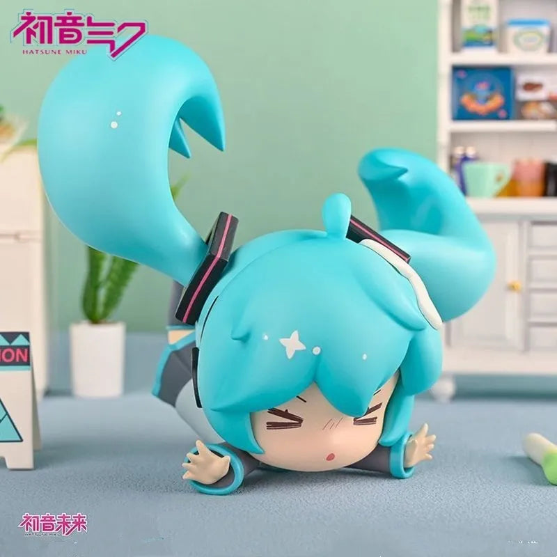 Falling Hatsune Miku Vocaloid Anime Model Girls Fufu Figure Kawaii Doll Ornaments Action PVC Figurines Decoration Toys Gifts