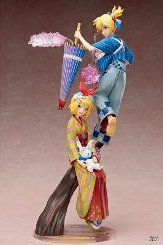 1/8 Stronger VOCALOID Megurine Luka Kagamine Rin Len Hatsune Miku MEIKO Kaito Color Kimono Cherry Blossoms Action Model Toys