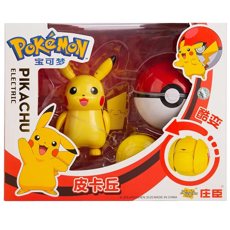 Genuine Pokemon Action Morphing 9 Styles  Pokeball Pikachu Anime Figures Model Kawaii Birthday GIfts Bulk Buy Doll Toys of Kids