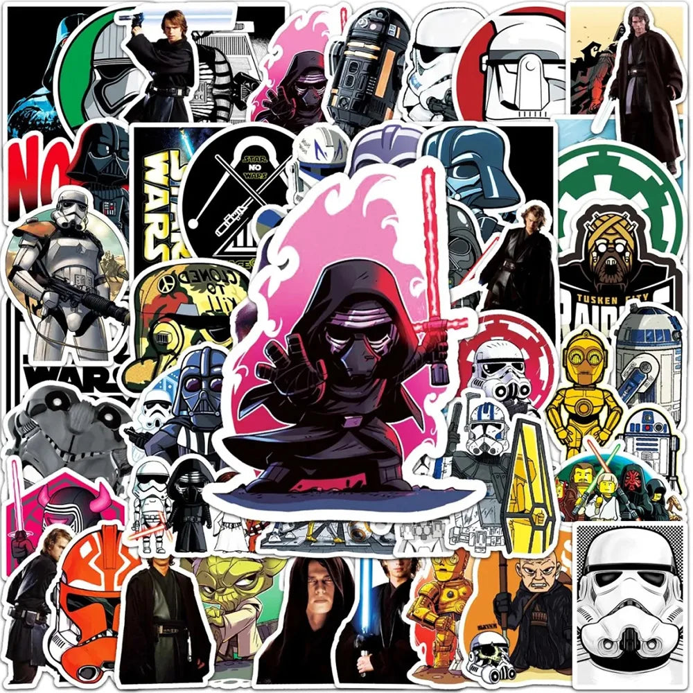 10/30/50pcs Cool Disney Cartoon Star Wars Stickers Decals Waterproof Graffiti Skateboard Luggage Laptop Stationery Kids Sticker