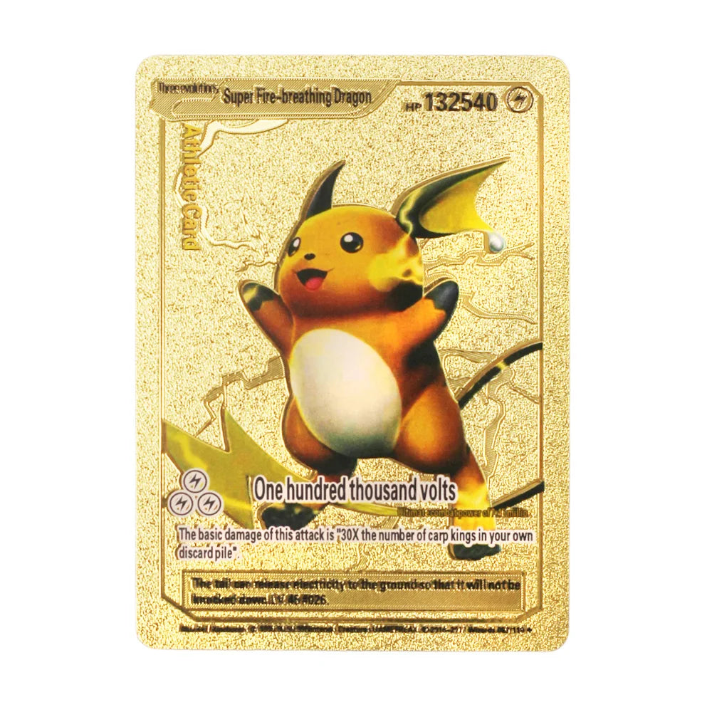 55pcs Pokemon Cards Metal Gold Super Card Vmax GX Charizard Pikachu Rare Collection Battle Trainer Athletic Card Child Toys Gift