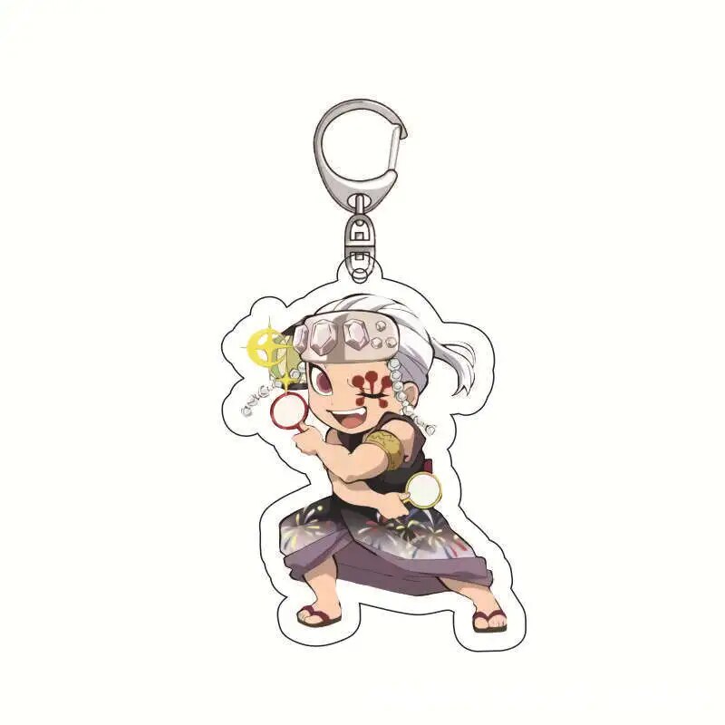 New Demon Slayer Keychain Kimetsu No Yaiba Blade of Ghost Key Chain Cute Kanroji Tokitou Pendant Car Key Ring Anime Jewelry Gift