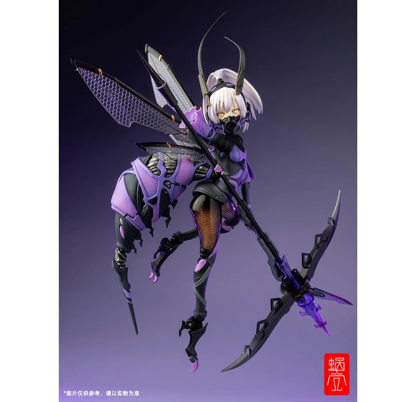 Original Snail Shell 1/12 Mobile Suit Girl Black and Purple Wasp Girl Clover PVC Action Figure Assembled Model Toy