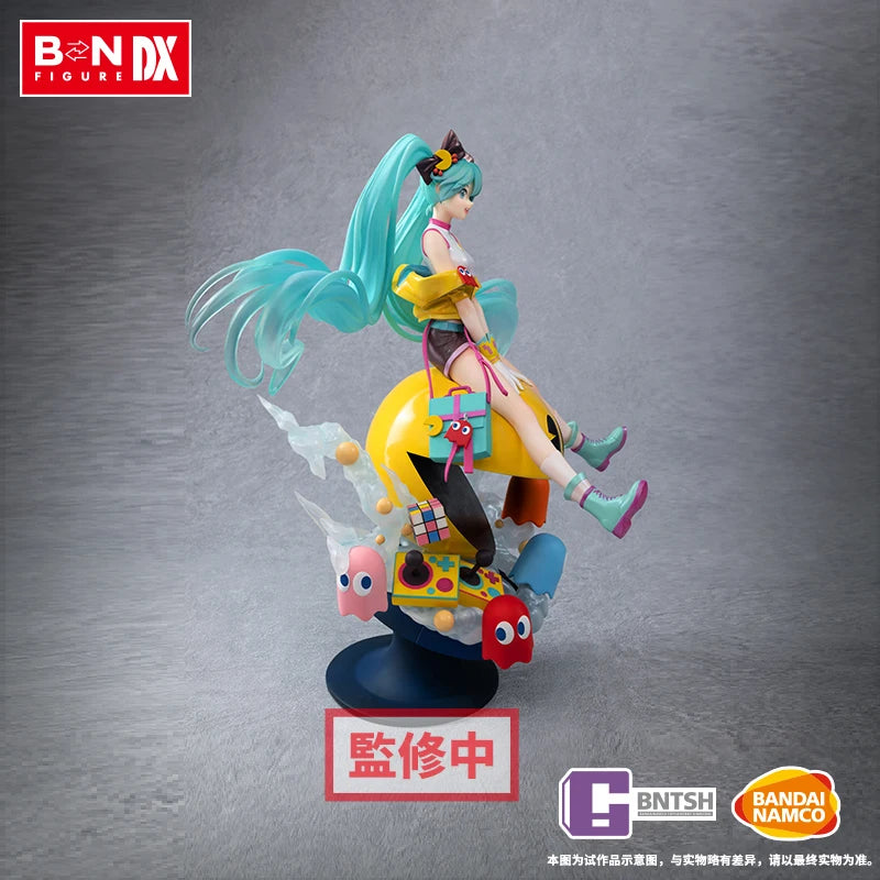 In Stock BANDAI BN FIGURE DX Vocaloid Hatsune Miku Pac-Man PVC Anime Action Figures Collection Model Ornaments Toy For Boys Gift