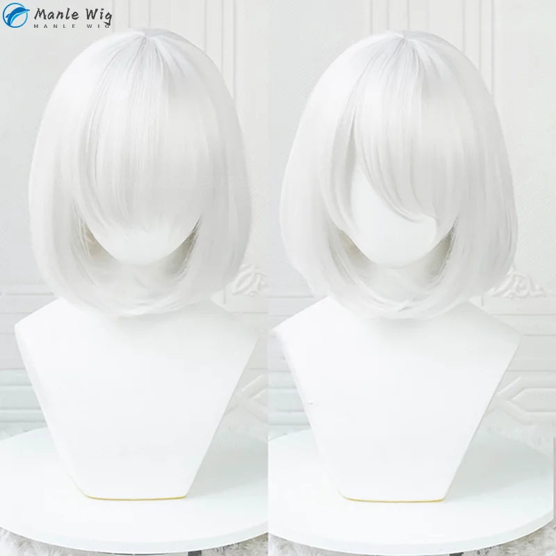 Game NieR:Automata 2B Wigs YoRHa No. 2 Type B Cosplay Wig 33cm Short Whirt BoBo Heat Resistant Halloween Wigs + Free Wig Cap