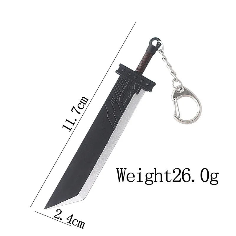 New Game Final Fantasy XVI Keychain Cloud Strife Buster Sword Zack Fair Metal Pendant KeyRing Cosplay llaveros for Gamer Gift