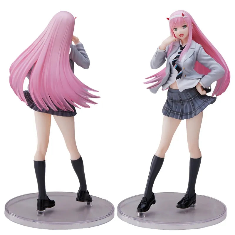 Figura de Anime de DARLING in the FRANXX de 18cm Zero Two, uniformes de figuras de acción, figura de Gril Sexy, colección de PVC para adultos, juguetes de modelos de muñecas