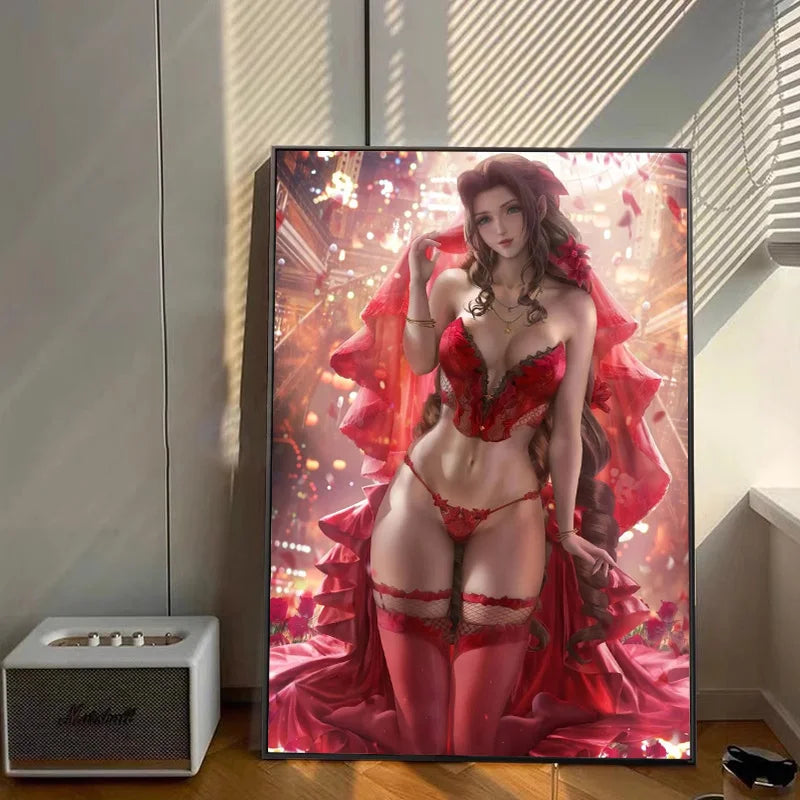 Modern Final Fantasy Sexy Girl Tifa Anime Aerith Akeno Franxx Poster Canvas Painting Art HD Pictures for Living Room Home Decor