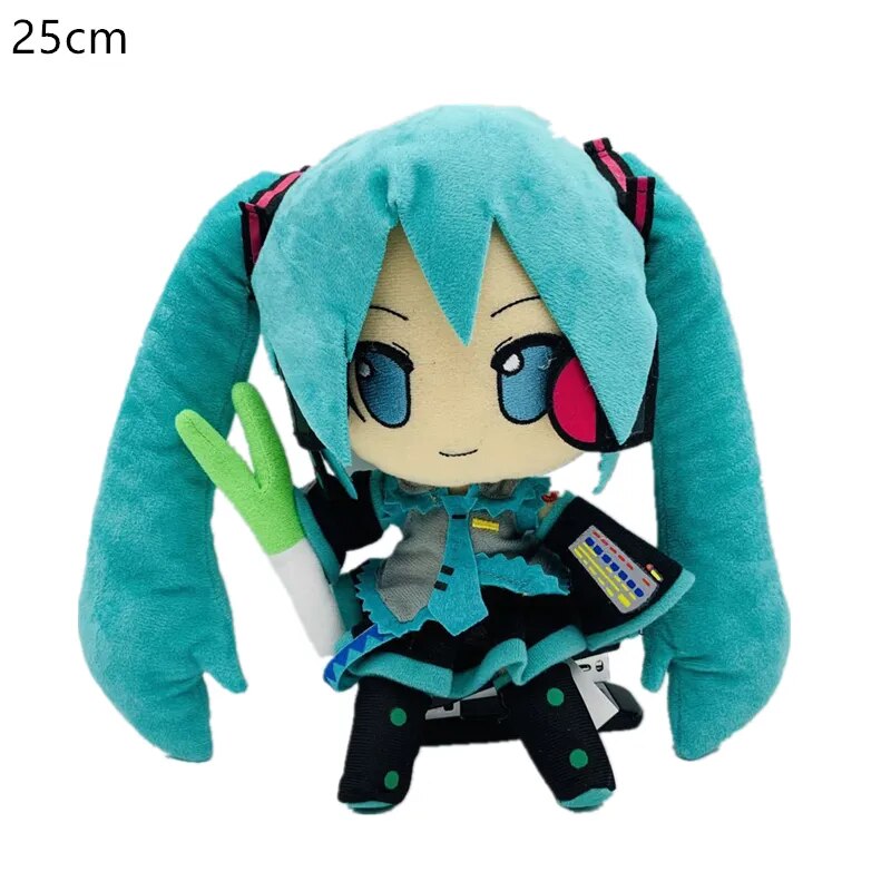 Anime SEGA Original Hatsune Miku Plush Toy Vocaloid Standing Holding Onion Hatsune and Mirror Sound Bell 25-42Cm Plush Toy Gift