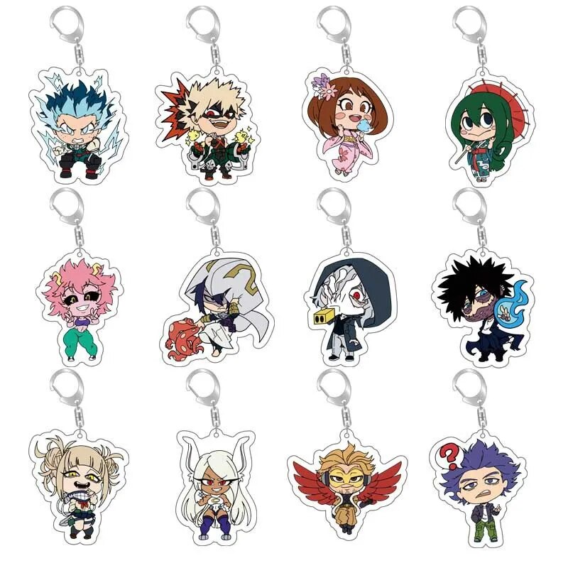 Anime My Hero Academia Todoroki Shouto Izuku Katsuki All Might Eijirou Ochako Himiko Dabi Asui Tsuyu Tomura Keigo Denki Keychain