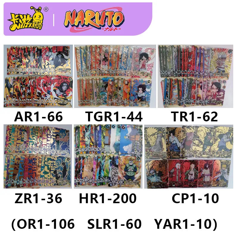 Kayou Naruto Anime Characters Full Set of Cards Slr-Hr-Cp-Ar-Or Uchiha Obito Uzumaki Naruto Ootsutsuki Kaguya Collection Card