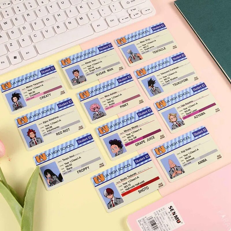 Anime Peripheral My Hero Academia PVC Student ID Card School Food Card Cosplay Prop PVC Collection Card Accessories