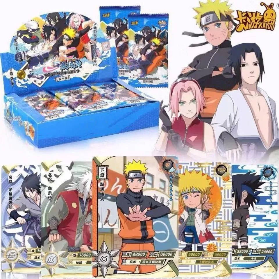 Naruto Collection Cards Gift Box Full Set Tier 4 Wave3 Booster Box Kayou Anime Playing Cards Game Cartas Gift