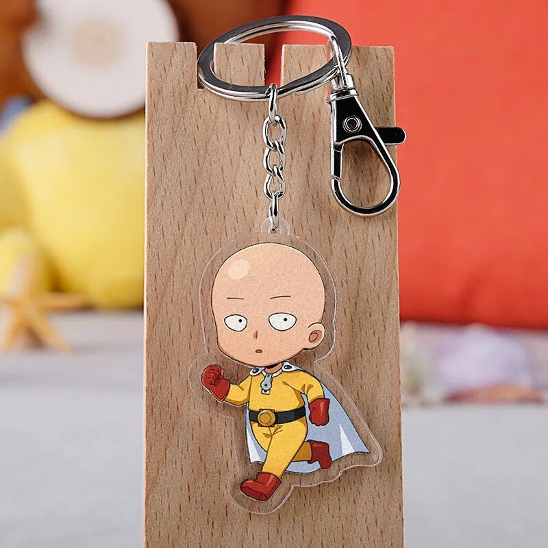 Anime One Punch Man Keychain Cartoon Figure Acrylic Pendent Keyring Cartoon Anime Peripheral Trendy PersonalityKeyChainWholesale