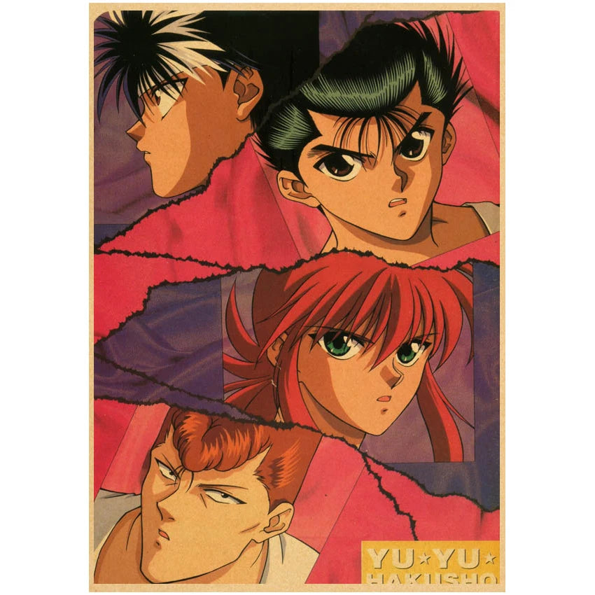 yu yu hakusho Posters Retro Poster Home Decor japanese anime Wall Stickers Living Room Bar Cafe Decoration Pictures