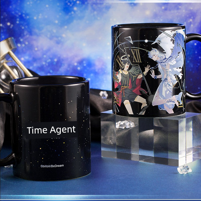 Taza que cambia de Color auténtica oficial de Time Agent, taza de agua periférica de animación bidimensional Lu Guangcheng Hour