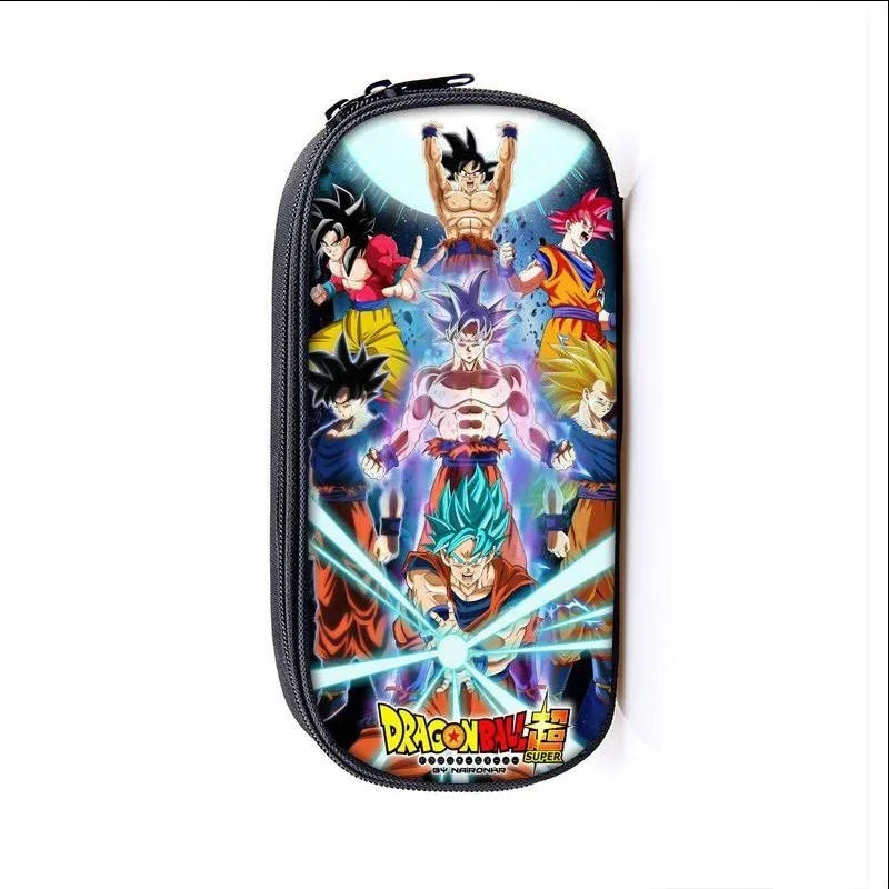 Bandai Dragonball Seven Dragon Ball Single-layer Pencil Case Vertical Square Children's Stationery Box Polyester Pencil Bag