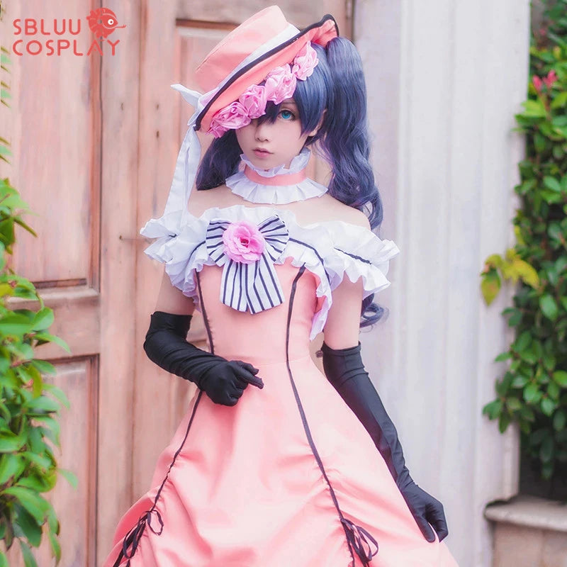 SBluuCosplay Anime Black Butler Ciel Phantomhive Lady Cosplay Costumes Women Fashion Fancy Party Dress for Halloween with Wig