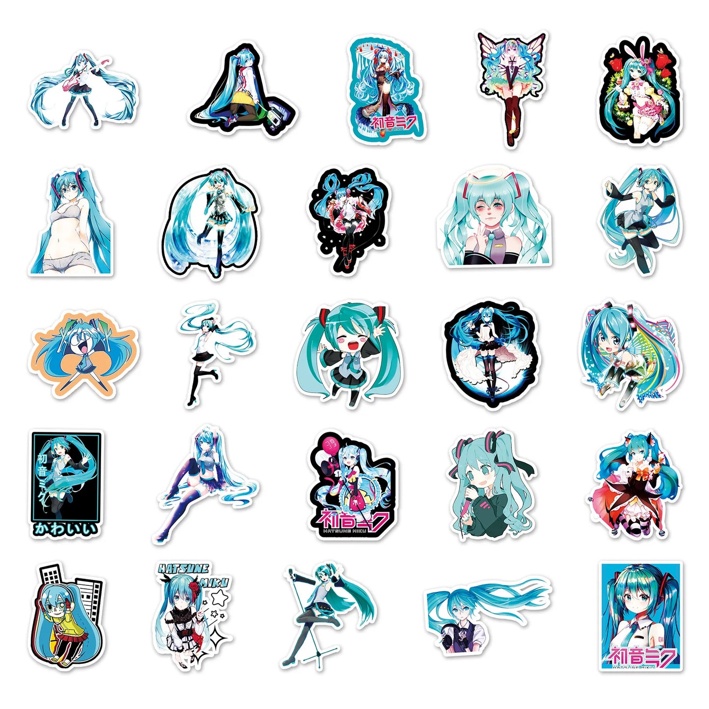 40/50/65pcs Cartoon Cute Kawaii Hatsune Miku Hand Account Sticker