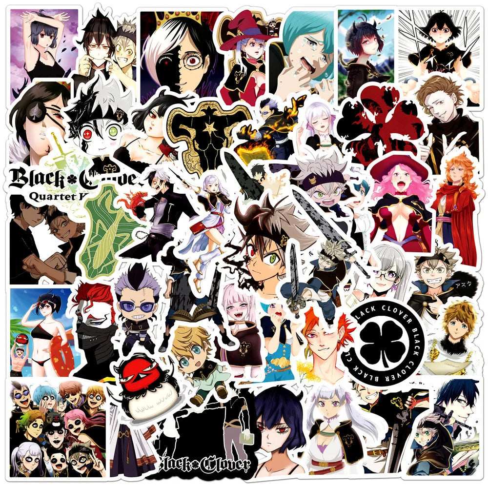 Cartoon Anime Black Clover Stickers For Car Laptop Phone Stationery Decor Vinyl Decals Waterproof Sticker Kids Toys Gifts