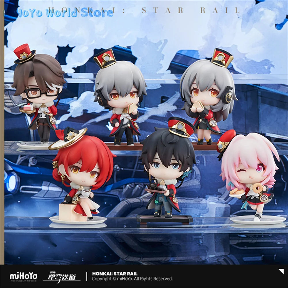 Figura pionera oficial del 7 de marzo, Honkai Star Rail Himeko, tren, tema de fiesta del té, Dan Heng, estatua de ABS y PVC, Welt Yang