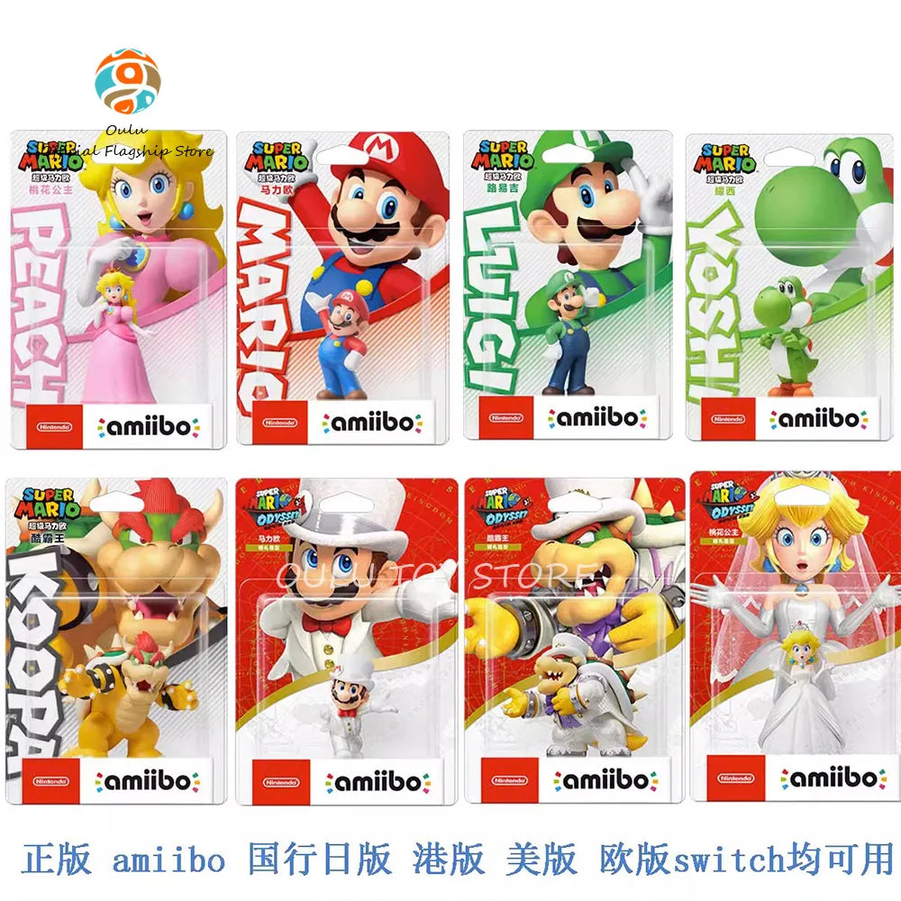 8cm Super Mario Bros Anime Action Figures Amiibo Figure Daisy Yoshi Tanooki Mario Pvc Desk Decoration Ornament Gift For Kids Toy