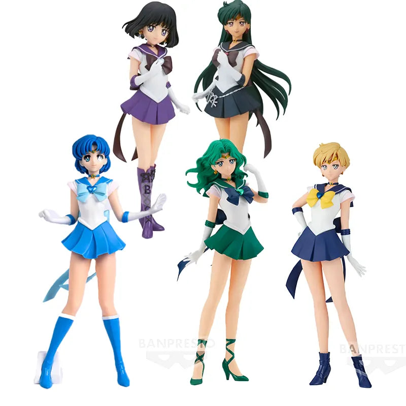 Original Bandai Sailor Moon Action Figure Meiou Setsuna Sailor Saturn Sailor Neptune Sailor Uranus Sailor mercury Anime Figures