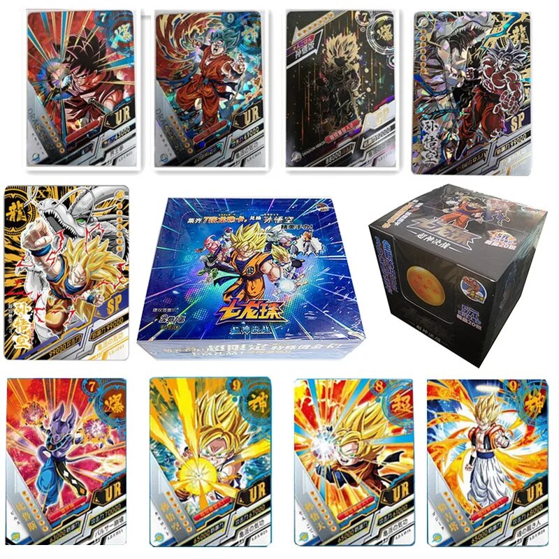 Juego de cartas Original de DRAGON BALL NARUTO, colección de cartas de Anime Flashs Son Goku 3D brillante Super Z, cartas de tablero de batalla, juguete de regalo de ANIME