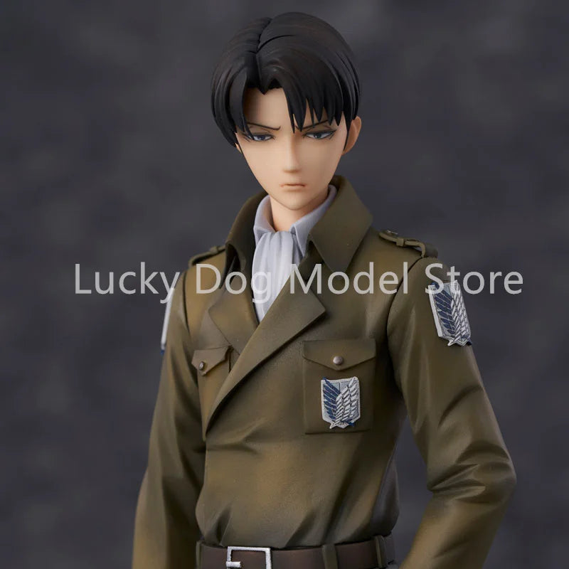 100% Original:Anime Attack On Titan Levi Coat Style 22CM PVC Action Figure Anime Figure Model Toys Figure Collection Doll Gift