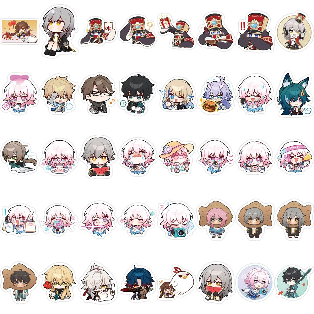 10/80PCS Honkai Impact Anime Stationery Sticker Sticker Waterproof Children Student Fashion Stationery Honkai:Star Rail Decorate