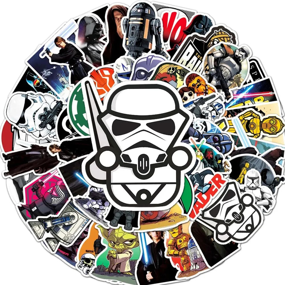 10/30/50pcs Cool Disney Cartoon Star Wars Stickers Decals Waterproof Graffiti Skateboard Luggage Laptop Stationery Kids Sticker