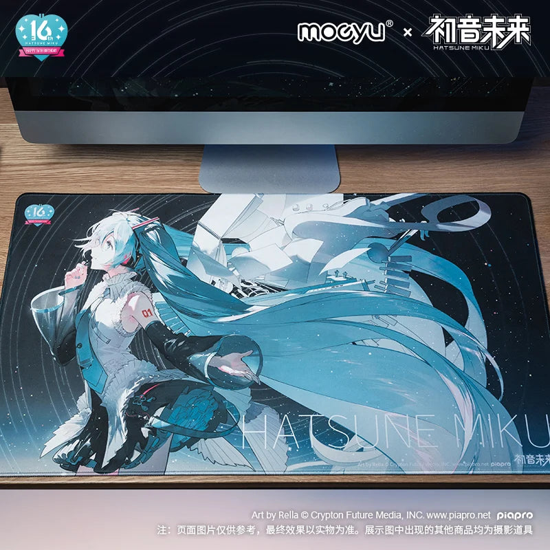 Moeyu Hatsune Miku 16th Anniversary Mouse Pad Mousepad Anime Vocaloid Cosplay Large Keyboard Gaming Mat Cartoon Desk Playmat