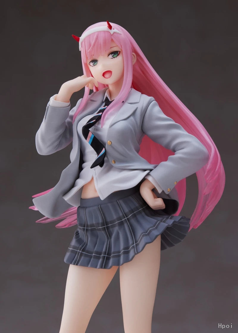 Figura de Anime de DARLING in the FRANXX de 18cm Zero Two, uniformes de figuras de acción, figura de Gril Sexy, colección de PVC para adultos, juguetes de modelos de muñecas