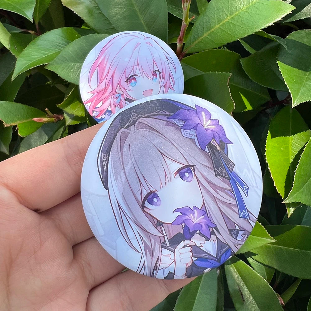 New Game Honkai Star Rail Cosplay Pins Anime Kawaii Herta Yanqing Bailu Serval Bronya Himeko Trailblazer Badges Backpack Brooch