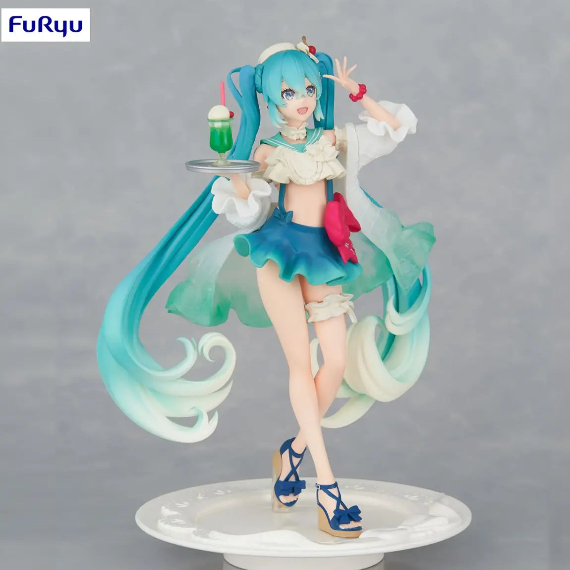 Judai Original Furyu Exceed Creative VOCALOID Hatsune Miku Melon Soda Float PVC Action Figure Model Doll Toys In Stock