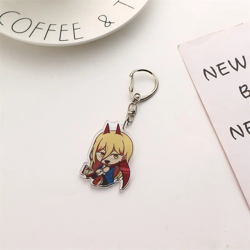 Anime Chainsaw Man Keychain Pochita Power Makima Angel Hayakawa Aki Key Ring 5cm Acrylic Charm Key Chain