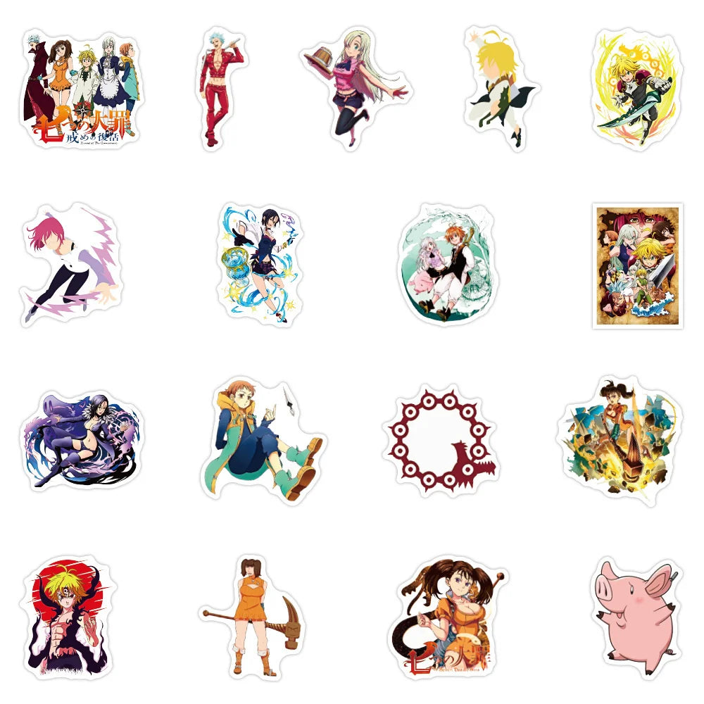 10/30/50PCS Seven Deadly Sins Japanese Anime Graffiti Waterproof Stickers Creative Decoration Refrigerator GuitarHelmetWholesale