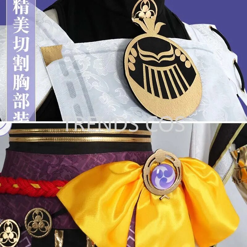 Juego de alta calidad Genshin Impact Kujo Sara disfraz de Cosplay Kujou Sara conjunto completo con máscara vestido calcetines peluca Sara trajes juego de rol