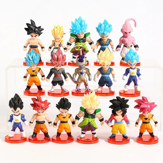 Dragon Ball Z Super Saiyan Son Goku Gohan Vegeta Gogeta Piccolo Majin Buu Cell Q Versión Figuras Juguetes Muñecas Set