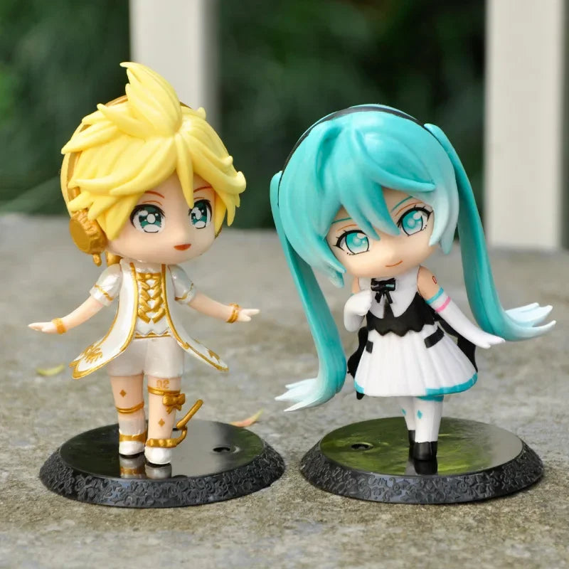 10cm Anime Hatsune Miku Kagamine Rin Len Luka Kawaii Figure Collect Model Toys Doll Key Chain Pendant Gifts