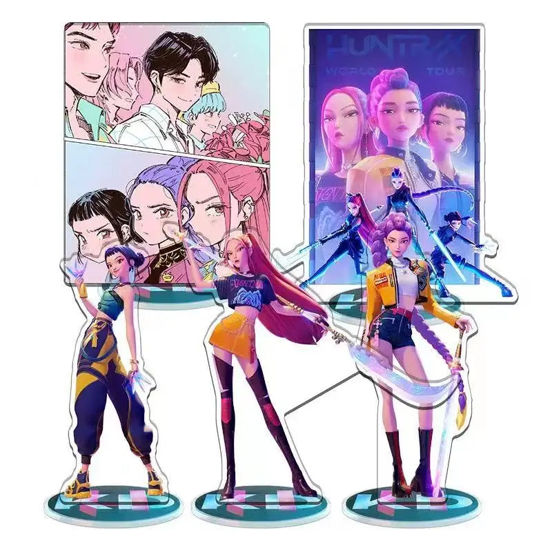 Anime Kpop demon hunters huntrix saja meninos acrilico suporte modelo placa decoracao originalidade mesa figura exibicao Christm