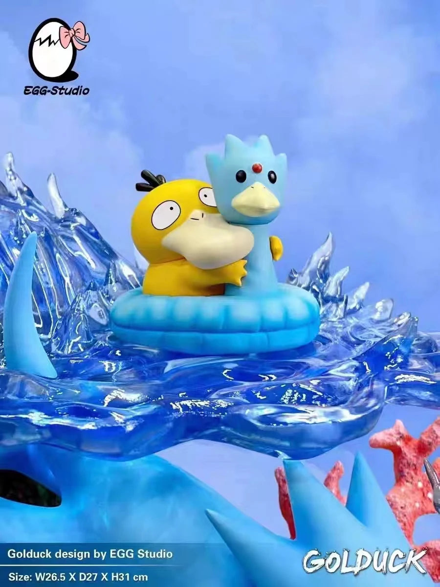 100% Original Anime Pokémon Koda Duck & Koda Duck Swimming Circle Koda Duck Character Statue